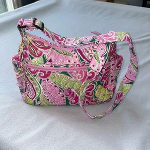 Vera Bradley Pink and Green Paisley Crossbody Bag